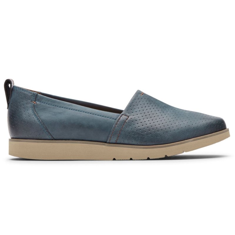 Women Rockport Laci Slip Ons Blue USA | RR2-97079