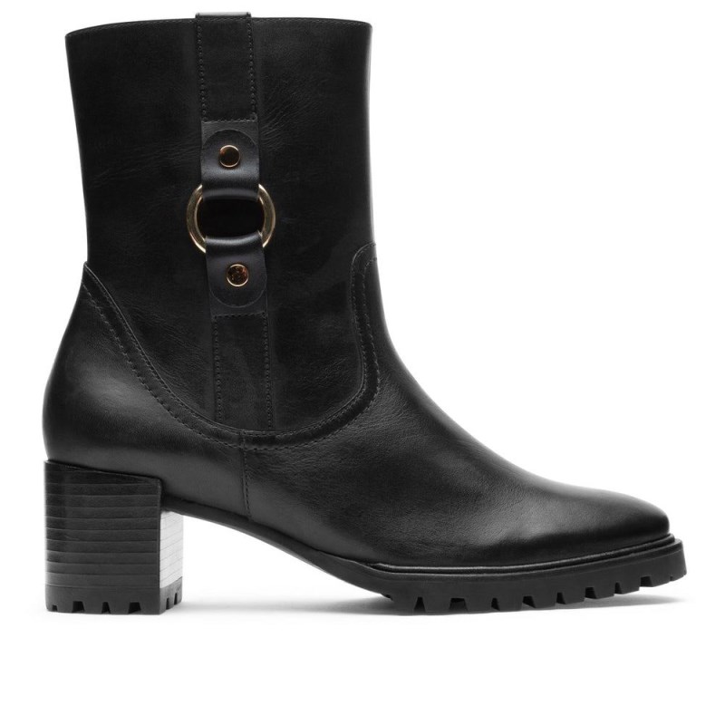 Women Rockport Lagos heel Booties Black USA | TH1-61466