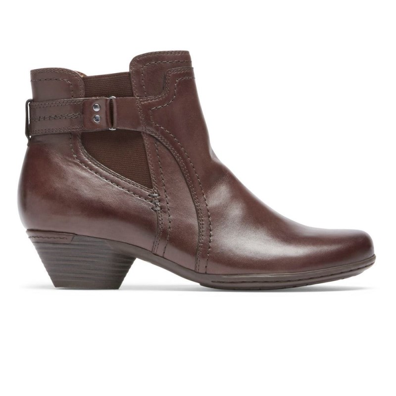 Women Rockport Laurel Booties Dark Brown USA | BC7-07660