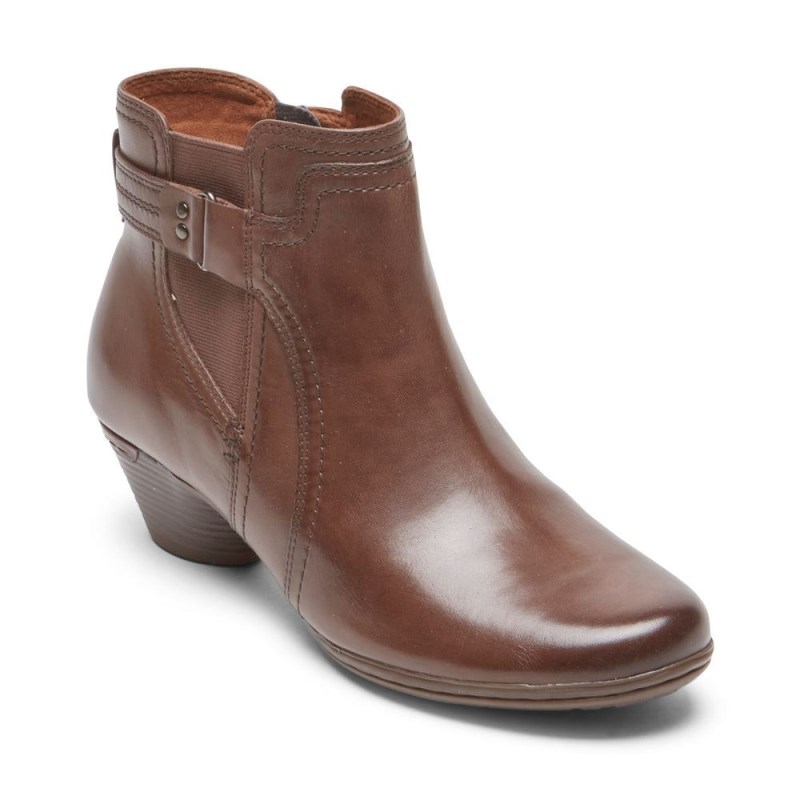 Women Rockport Laurel Booties Dark Brown USA | BC7-07660