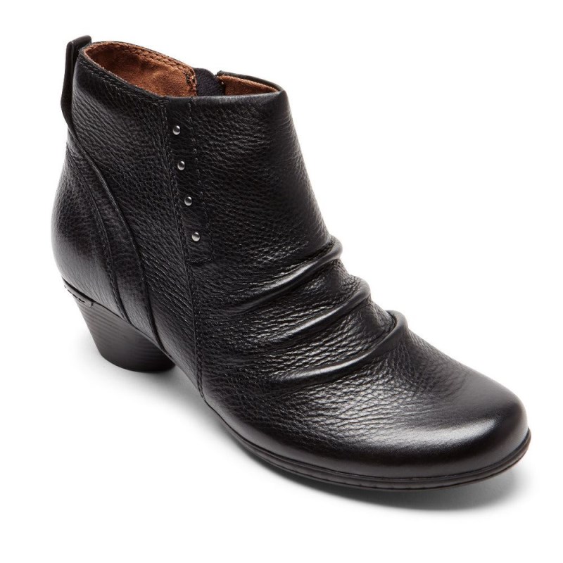 Women Rockport Laurel Riveted Booties Black USA | FP4-00380