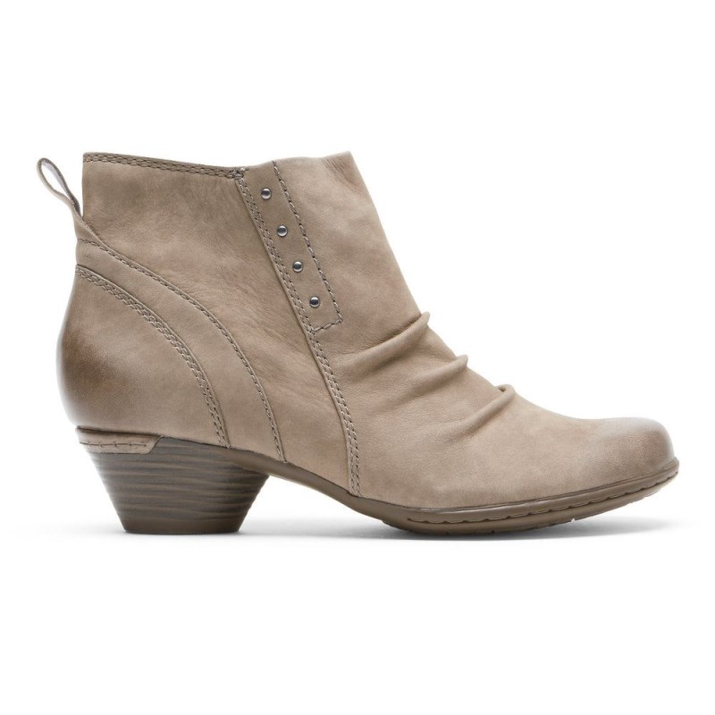 Women Rockport Laurel Riveted Booties Grey USA | ID9-30693