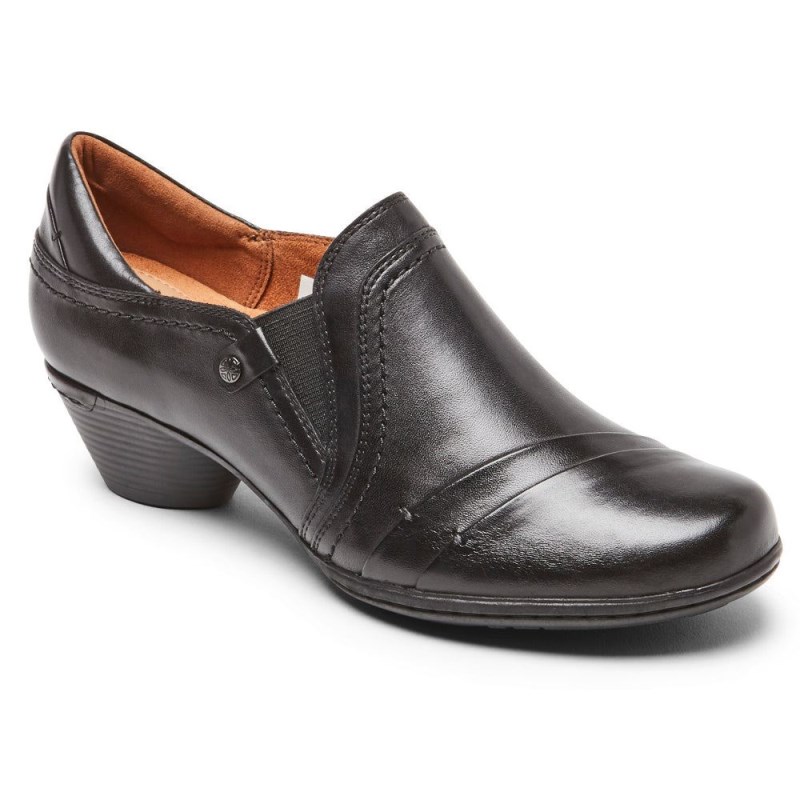 Women Rockport Laurel Slip-On Heels Black USA | RA6-55855