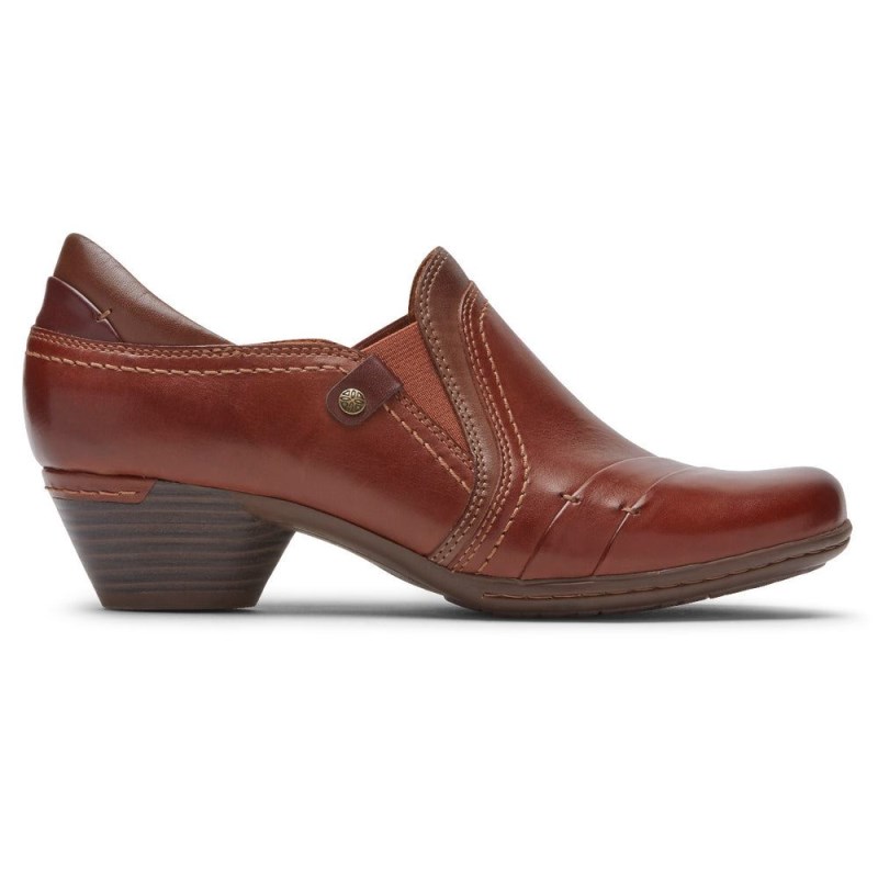 Women Rockport Laurel Slip-On Heels Brown USA | LF7-39653