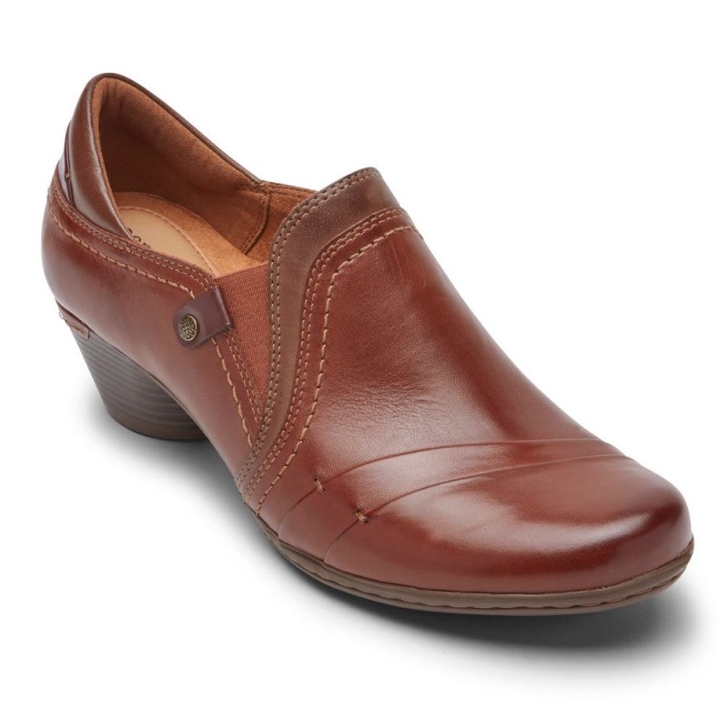 Women Rockport Laurel Slip-On Heels Brown USA | LF7-39653