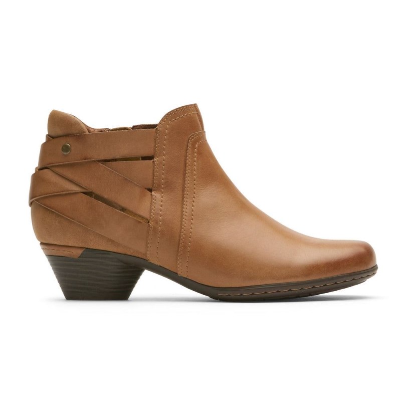 Women Rockport Laurel Strap Booties Brown USA | TM8-79817