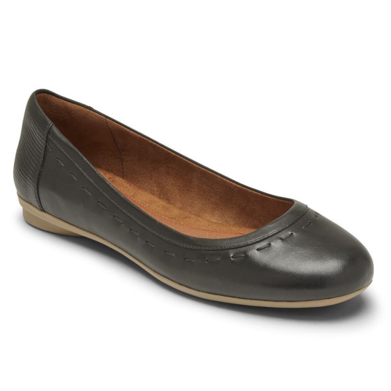 Women Rockport Maiika Ballet Flats Black USA | LW3-24342