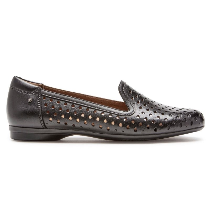 Women Rockport Maiika Woven Slip-On Loafers Black USA | BC7-99429