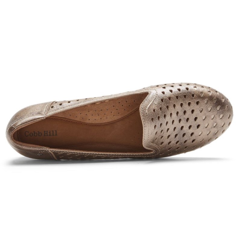 Women Rockport Maiika Woven Slip-On Loafers Gold USA | AL2-76627