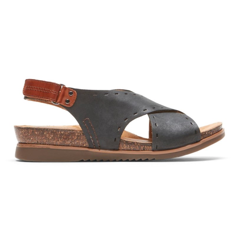 Women Rockport May Slingback Sandals Black USA | VC0-25222