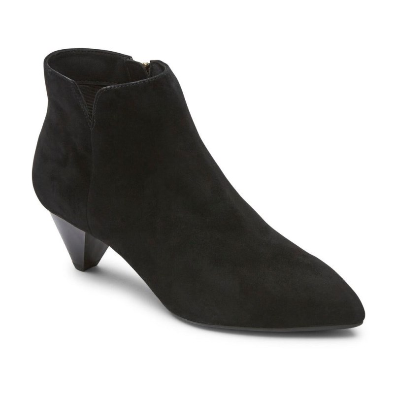 Women Rockport Milia Booties Black USA | GU8-83228