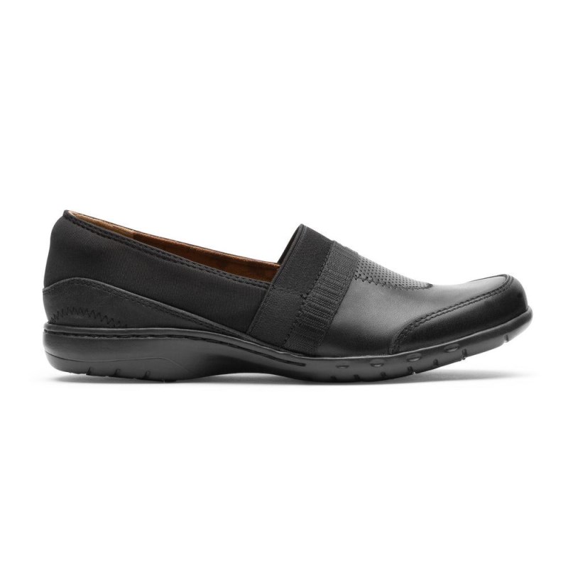 Women Rockport Penfield A-Line Slip Ons Black USA | KF9-10161