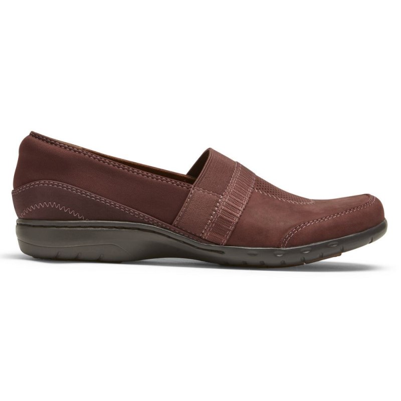 Women Rockport Penfield A-Line Slip Ons Red Brown USA | ZQ2-45624