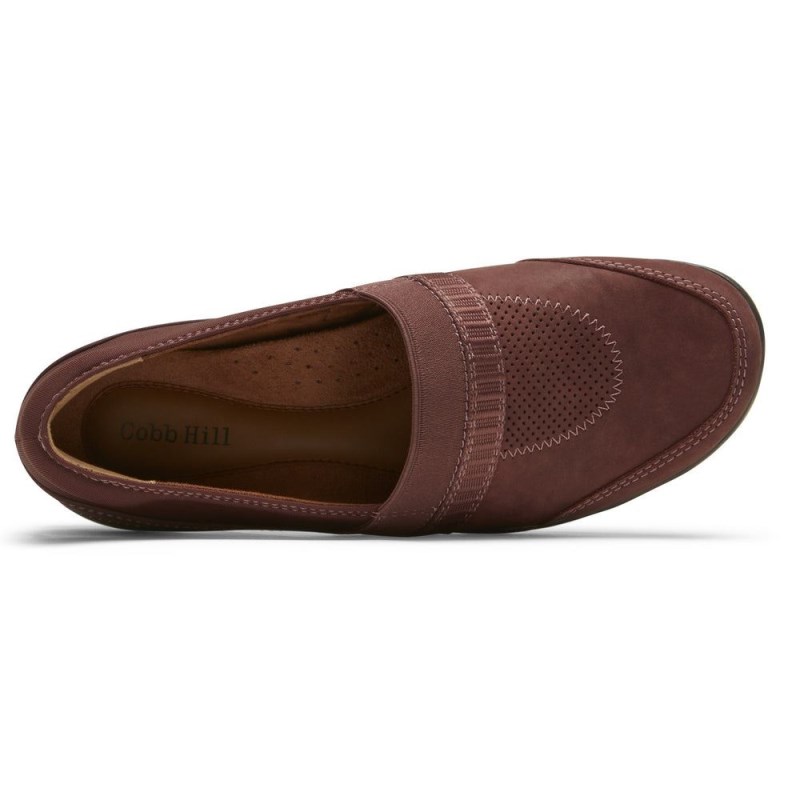 Women Rockport Penfield A-Line Slip Ons Red Brown USA | ZQ2-45624