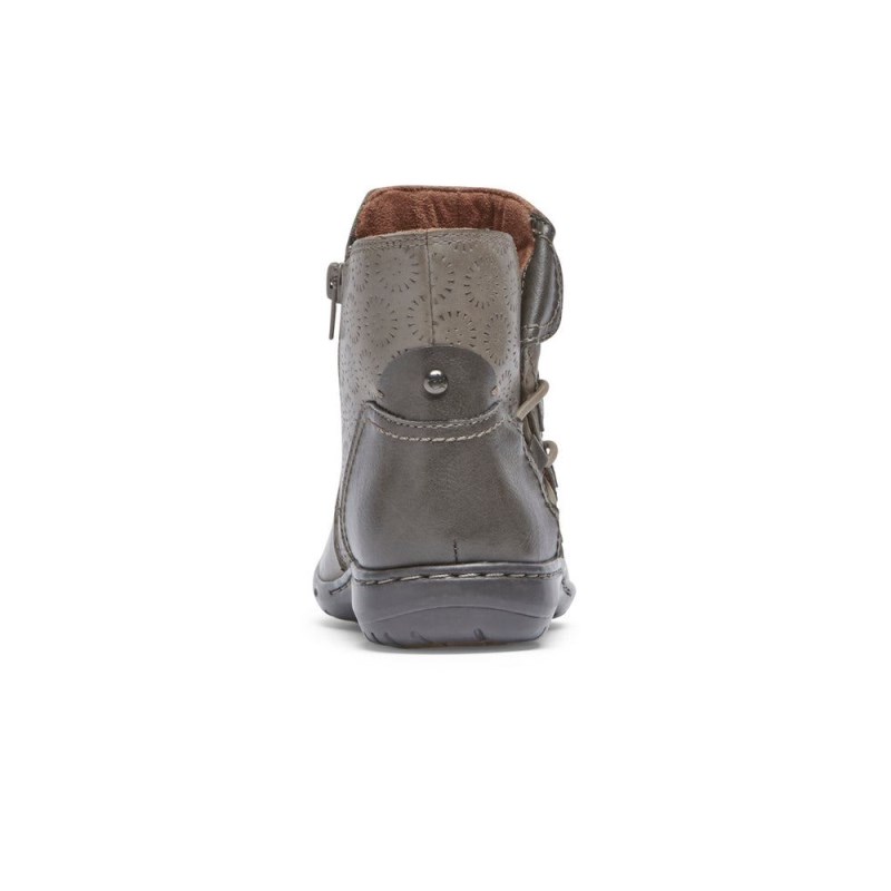 Women Rockport Penfield Ruched Booties Grey Brown USA | CV4-51745