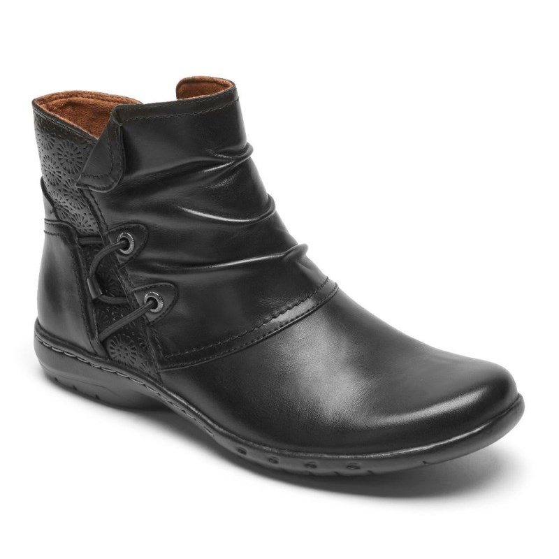 Women Rockport Penfield Ruched Winter Boots Black USA | LQ8-97559