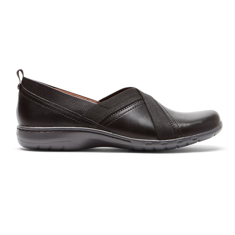 Women Rockport Penfield Slip Ons Black USA | MN4-08410