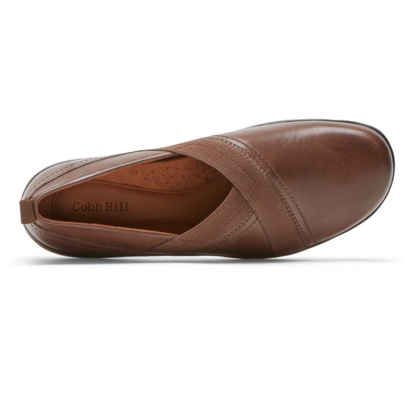 Women Rockport Penfield Slip Ons Dark Brown USA | XO7-62926