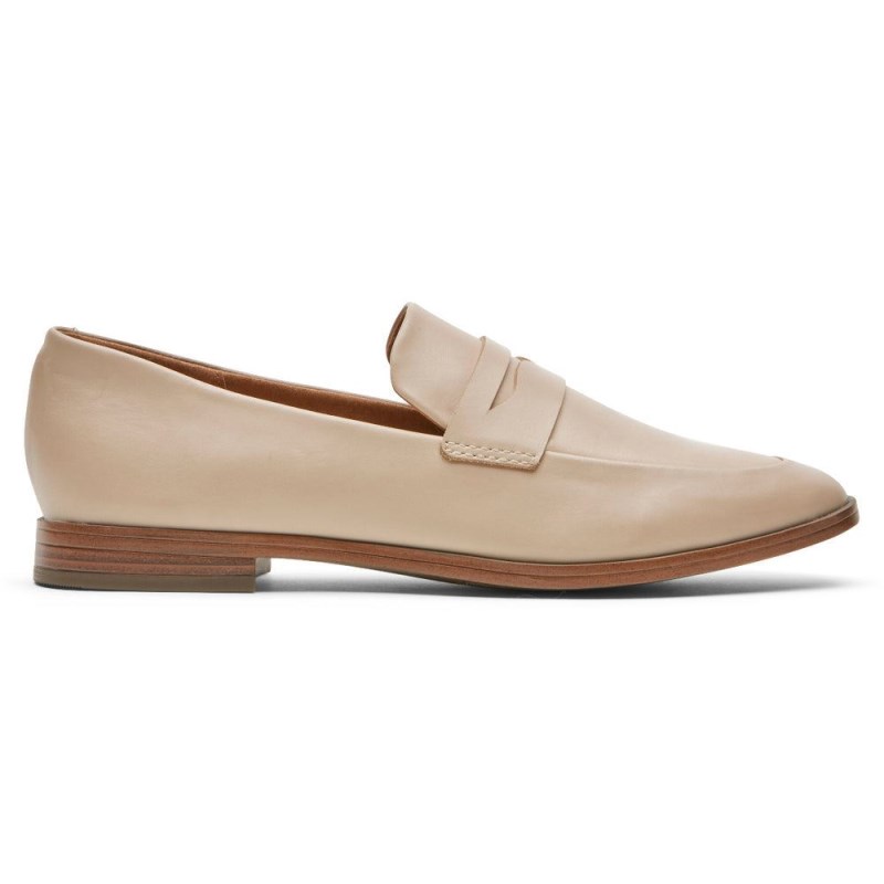 Women Rockport Perpetua Classic Penny Loafers Beige USA | LF3-92669