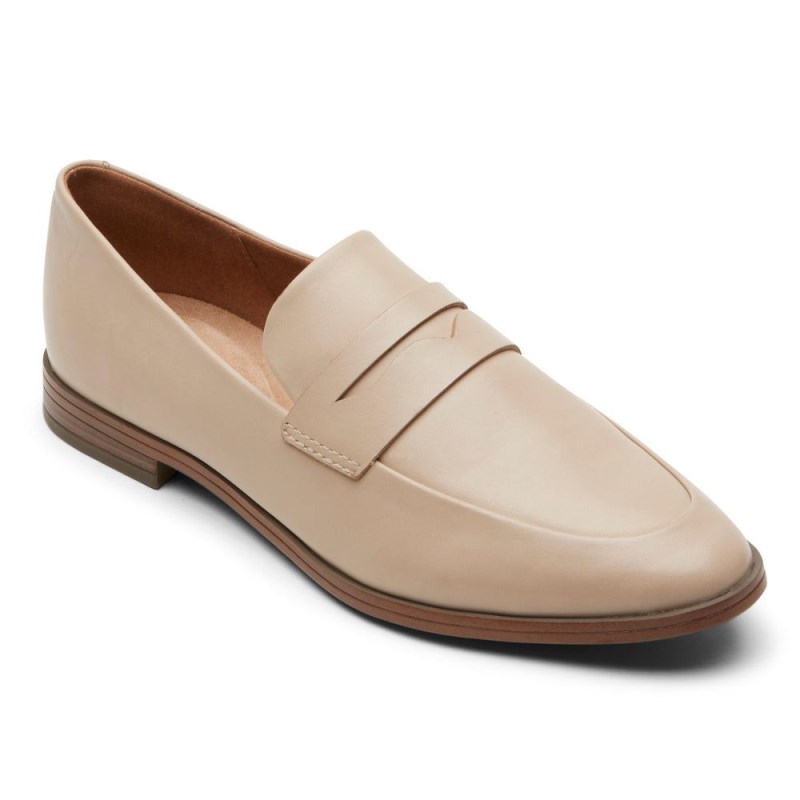 Women Rockport Perpetua Classic Penny Loafers Beige USA | LF3-92669