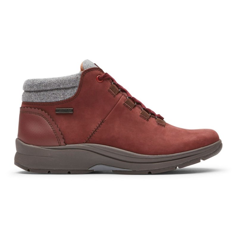 Women Rockport Piper Hiker Waterproof Booties Red Brown USA | FU9-51665