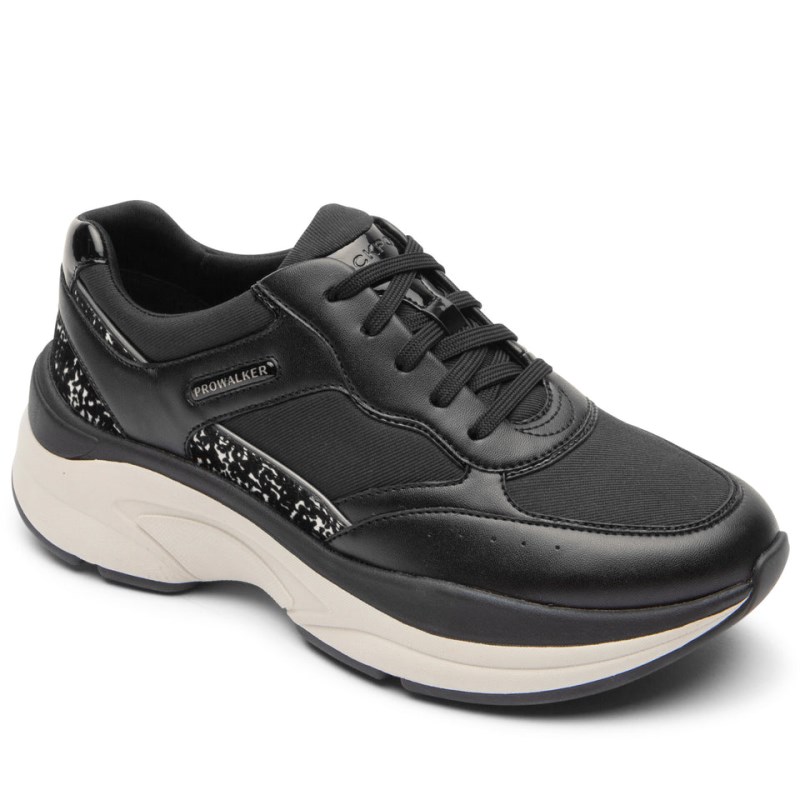 Women Rockport ProWalker Eco Sneakers Black USA | EA7-92669