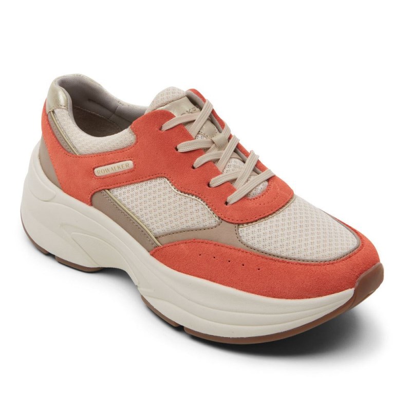 Women Rockport ProWalker Eco Sneakers Brown Orange USA | EQ8-90869