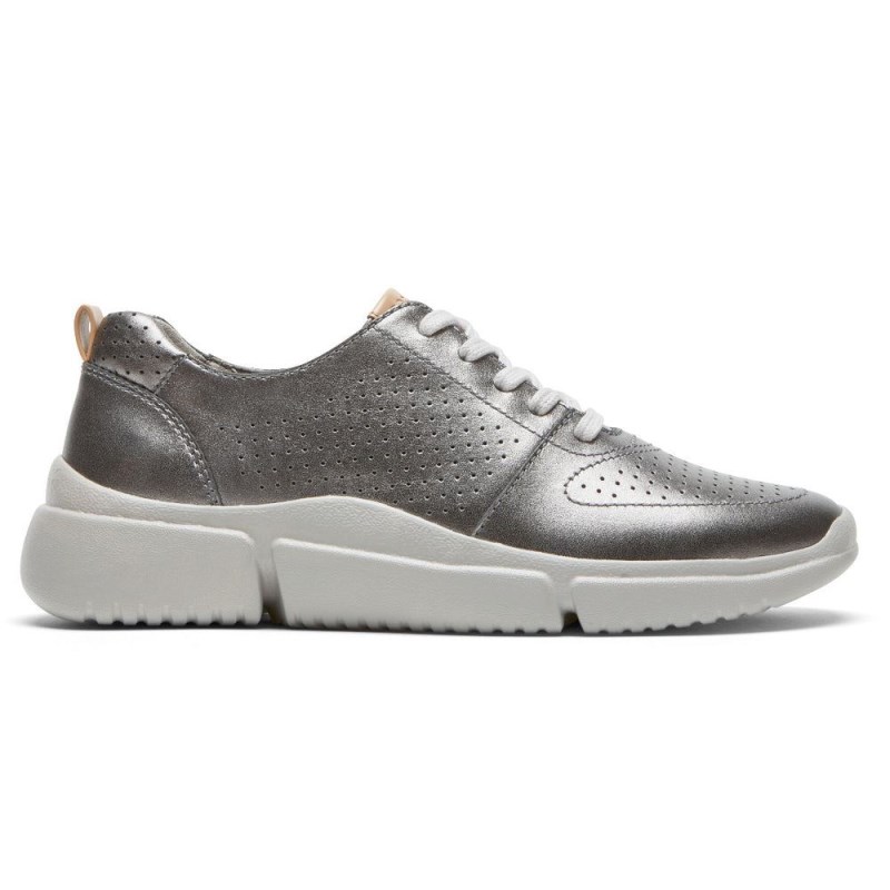 Women Rockport R-Evolution Washable Lace-Up Sneakers Silver USA | MK7-55725