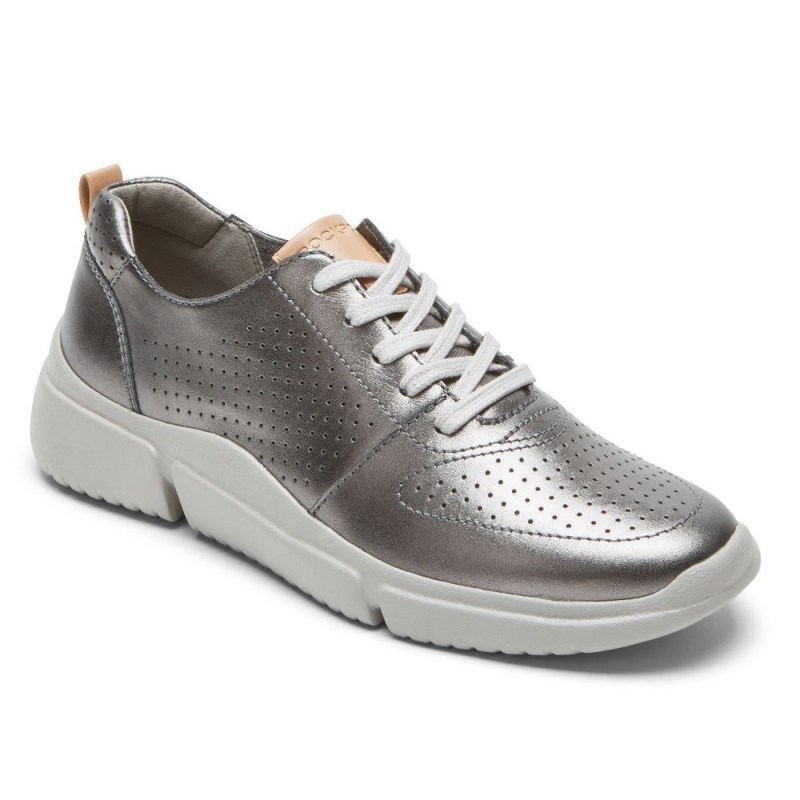 Women Rockport R-Evolution Washable Lace-Up Sneakers Silver USA | MK7-55725