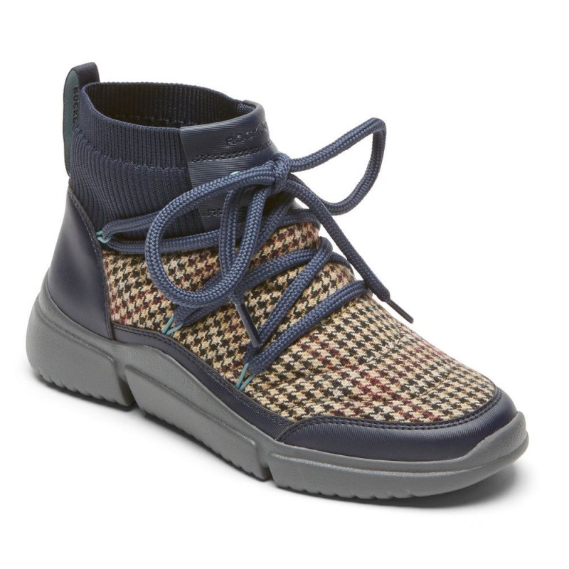 Women Rockport R-Evolution Washable Quilted Booties Navy USA | FL2-81238