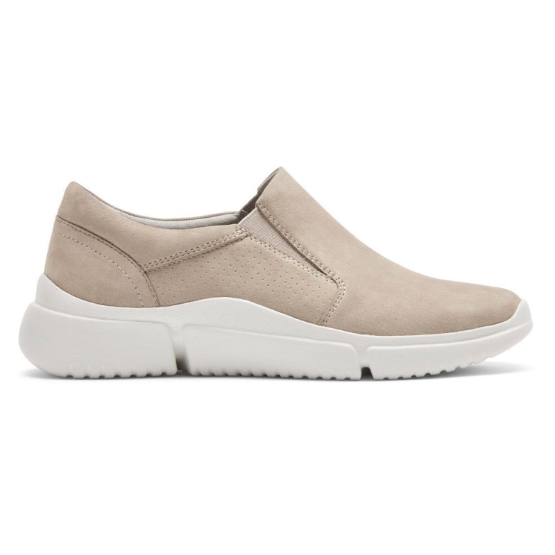 Women Rockport R-Evolution Washable Slip-On Sneakers Beige USA | CV2-91549