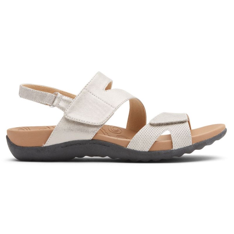 Women Rockport Ridge Adjustable Asymmetrical Sandals White USA | JO7-28682