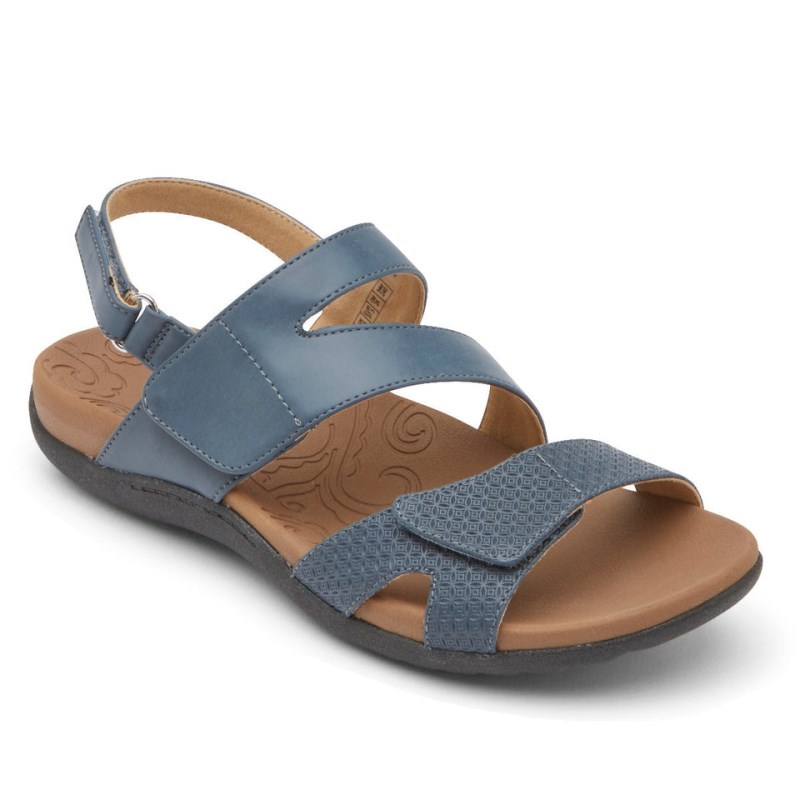 Women Rockport Ridge Adjustable Asymmetrical Sandals Blue USA | LS3-43284