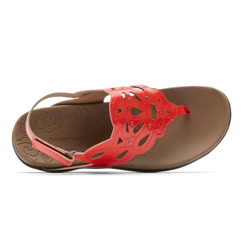 Women Rockport Ridge Slingback Sandals Red USA | UG5-84678