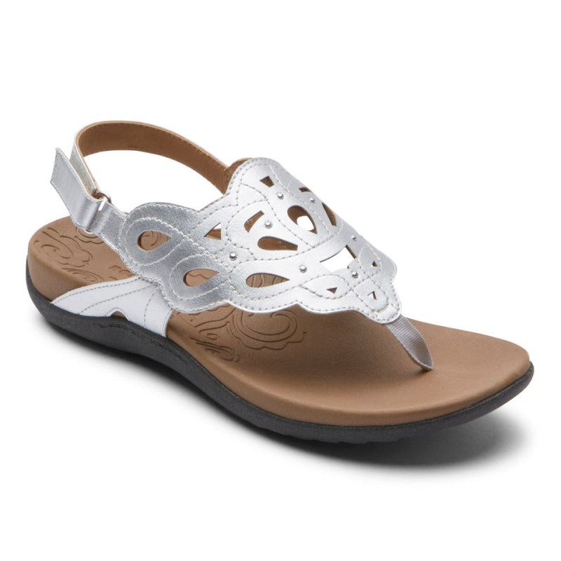 Women Rockport Ridge Slingback Sandals Silver USA | IP0-29352