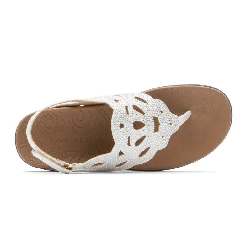 Women Rockport Ridge Slingback Sandals White USA | CH8-86258