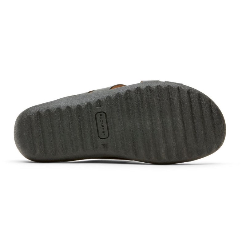 Women Rockport Ridge Woven Slides Black USA | ZK9-87678