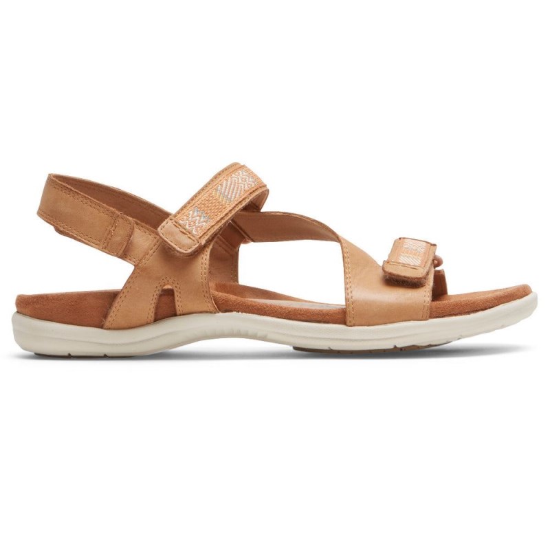 Women Rockport Rubey Asymmetrical Sandals Brown USA | MU0-80448