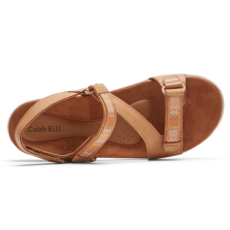 Women Rockport Rubey Asymmetrical Sandals Brown USA | MU0-80448