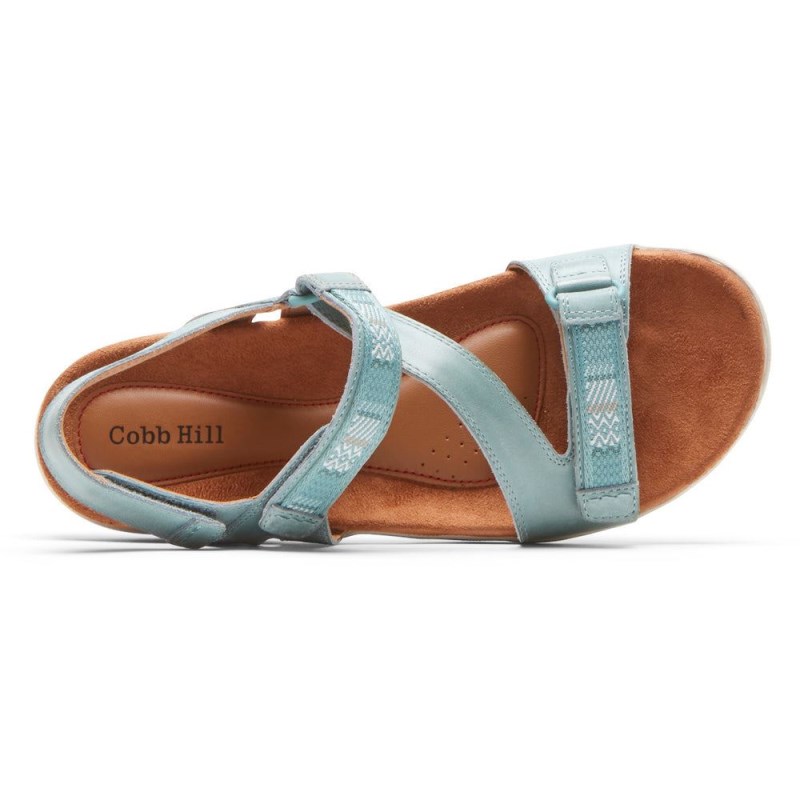 Women Rockport Rubey Asymmetrical Sandals Blue USA | IB0-59365