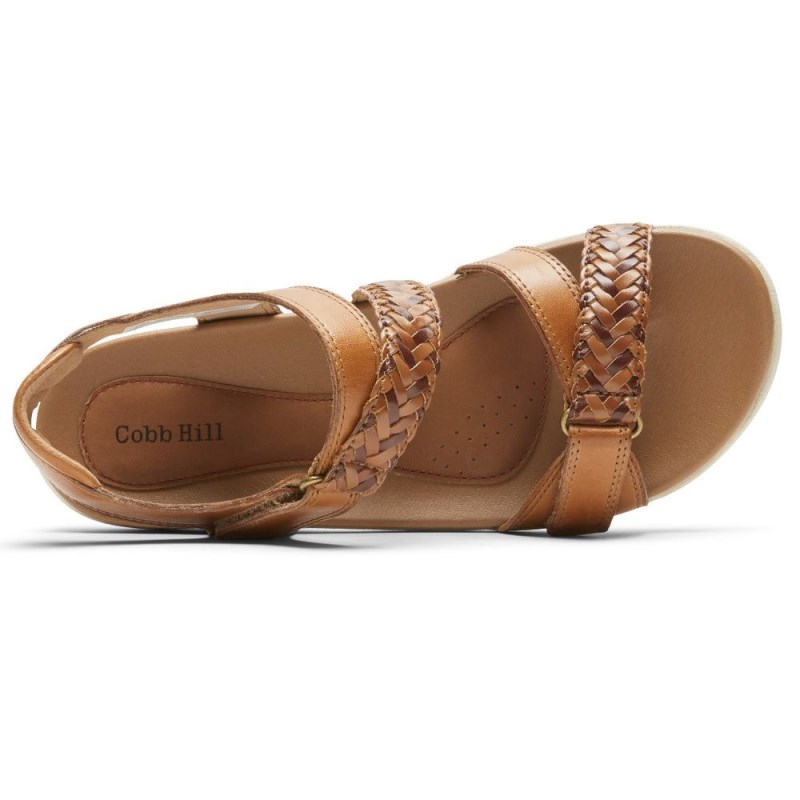 Women Rockport Rubey Braided Sandals Brown Multi USA | UX9-83548