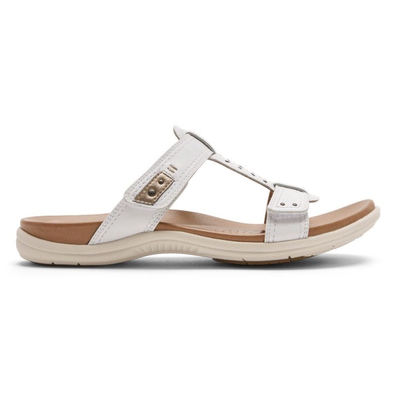 Women Rockport Rubey Slides White USA | YK2-55815