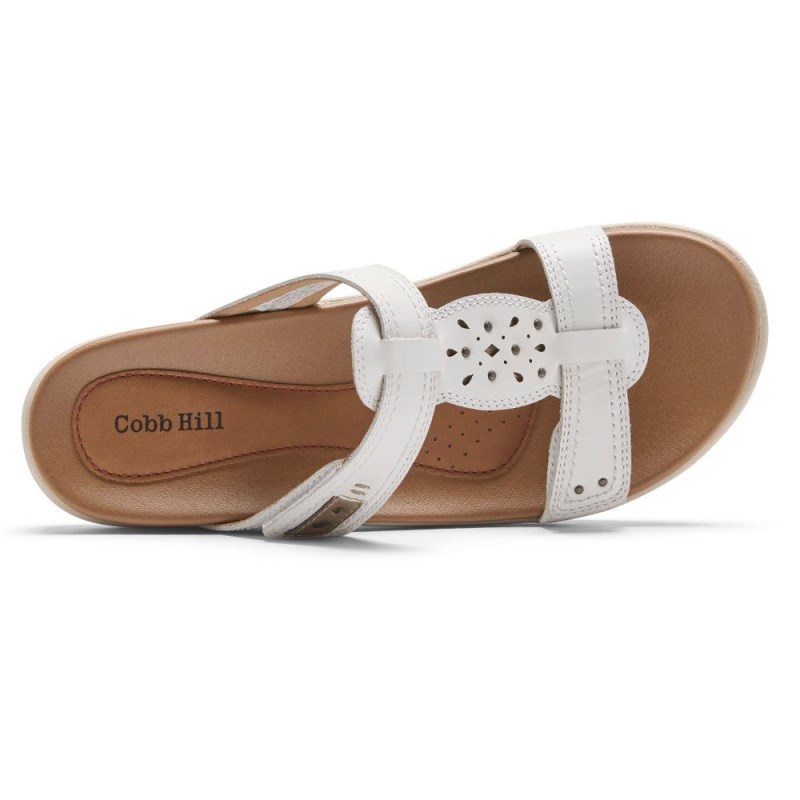 Women Rockport Rubey Slides White USA | YK2-55815