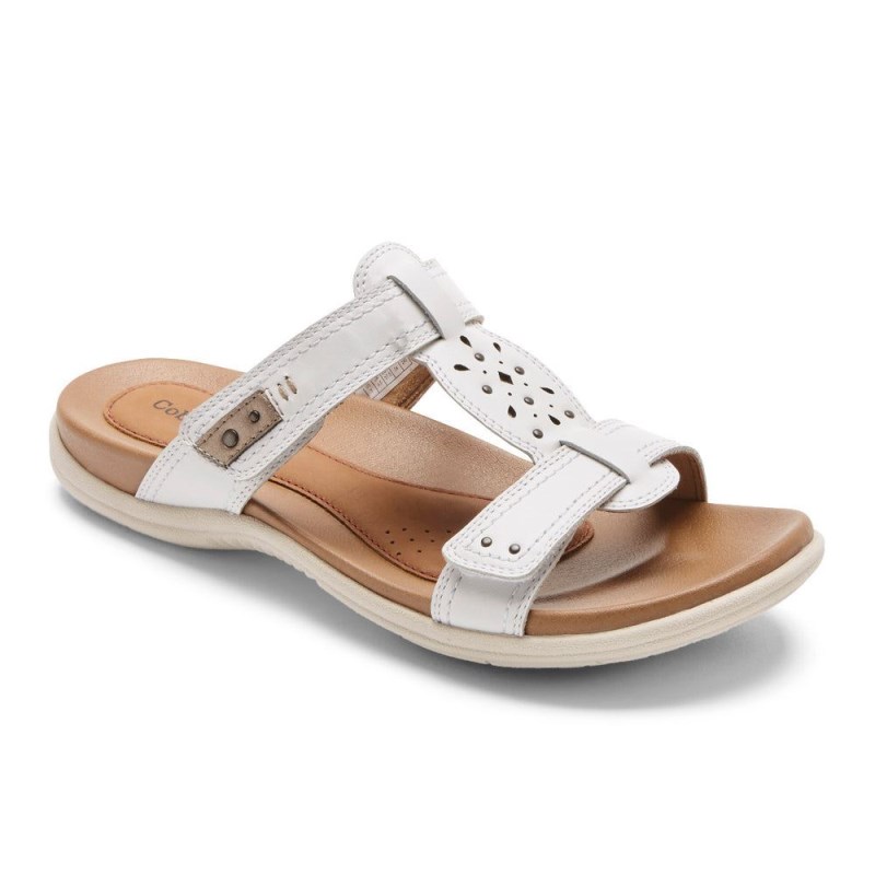 Women Rockport Rubey Slides White USA | YK2-55815