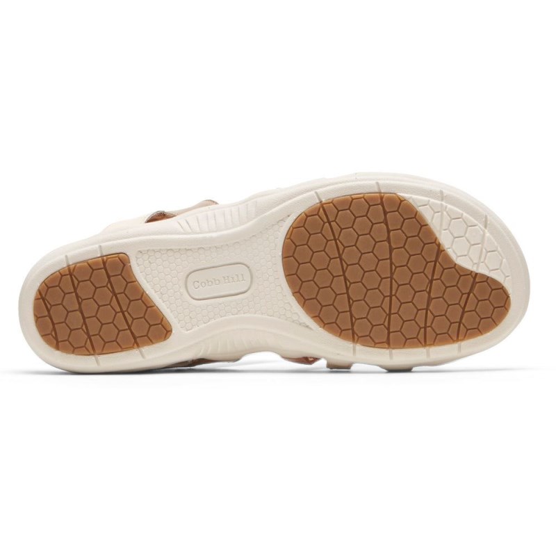 Women Rockport Rubey Woven Sandals Cream USA | EI7-90589