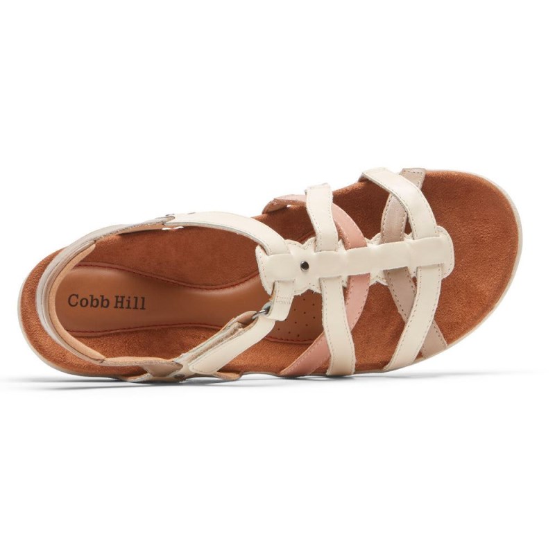 Women Rockport Rubey Woven Sandals Cream USA | EI7-90589