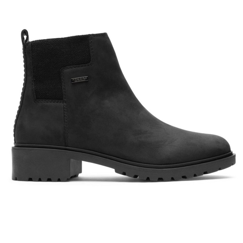 Women Rockport Ryleigh Waterproof Chelsea Boots Black USA | GI0-64146