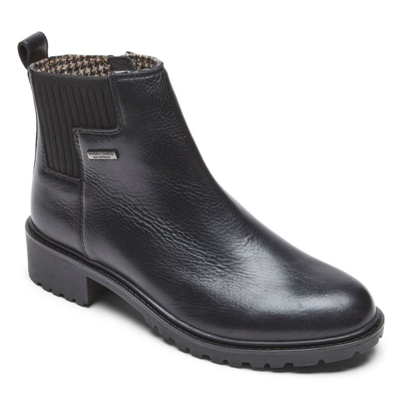 Women Rockport Ryleigh Waterproof Chelsea Boots Black USA | AB6-30083