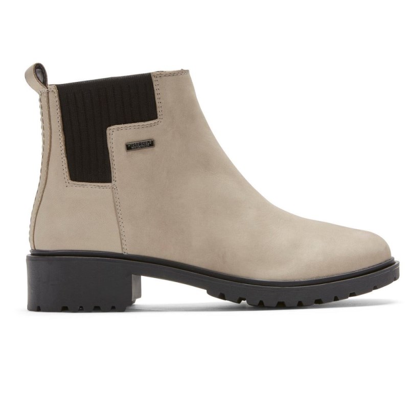 Women Rockport Ryleigh Waterproof Chelsea Boots Grey Brown USA | QZ8-93029