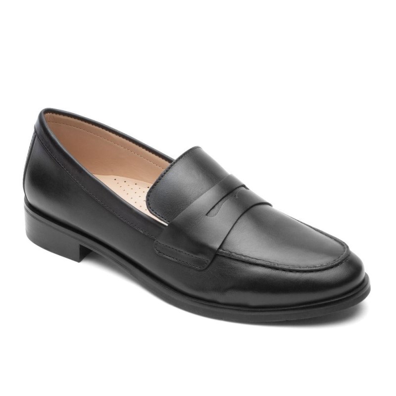 Women Rockport Sena Penny Loafers Black USA | TN2-61686